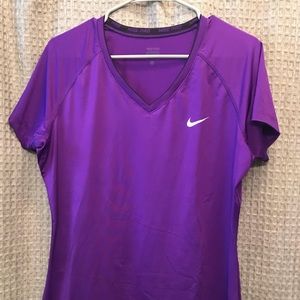 Nike pro dri fit fit workout shirt with v neck